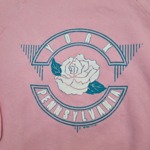Vintage 1989 Floral Sweatshirt Womens Medium 18x23 Pink USA - Picture 10 of 13